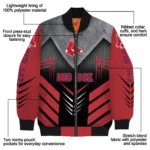 boston red sox arrow layer red black bomber jacket best selling