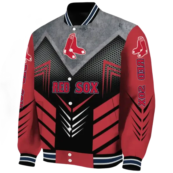 boston red sox arrow layer red black varsity jacket best selling