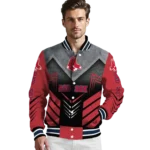 boston red sox arrow layer red black varsity jacket best selling