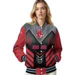 boston red sox arrow layer red black varsity jacket best selling