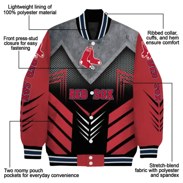 boston red sox arrow layer red black varsity jacket new arrival