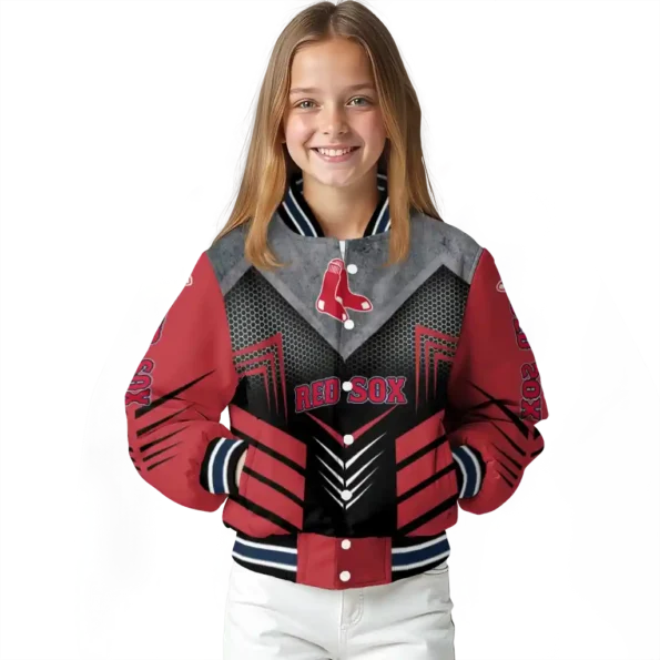 boston red sox arrow layer red black varsity jacket top rated