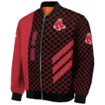 boston red sox triple side stripes red black bomber jacket best selling