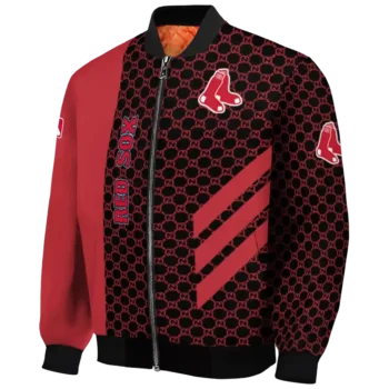 boston red sox triple side stripes red black bomber jacket best selling