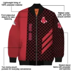 boston red sox triple side stripes red black bomber jacket best selling