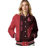 boston red sox triple side stripes red black varsity jacket best selling