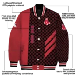 boston red sox triple side stripes red black varsity jacket best selling