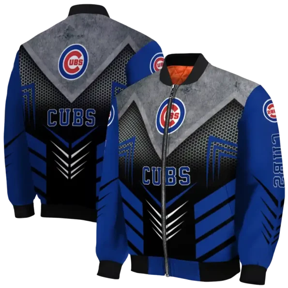 chicago cubs arrow layer blue black bomber jacket fashion forward