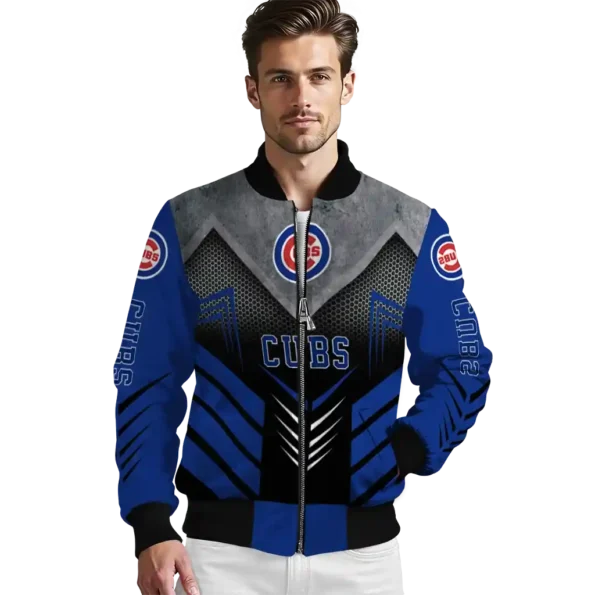 chicago cubs arrow layer blue black bomber jacket high quality