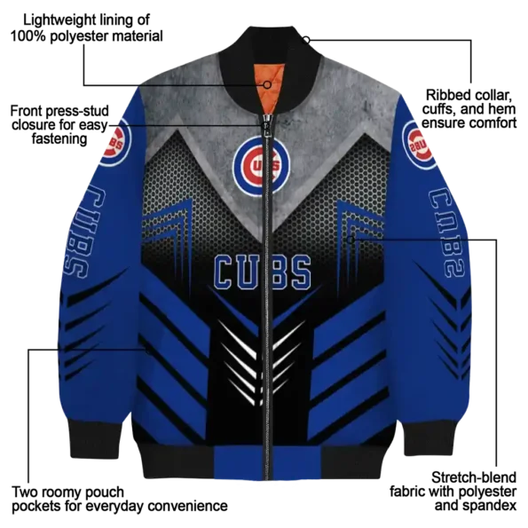 chicago cubs arrow layer blue black bomber jacket new arrival
