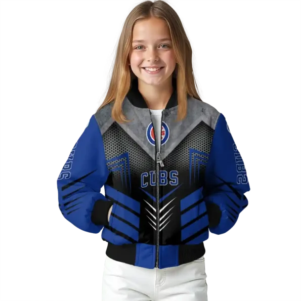 chicago cubs arrow layer blue black bomber jacket top rated