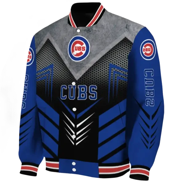 chicago cubs arrow layer blue black varsity jacket best selling
