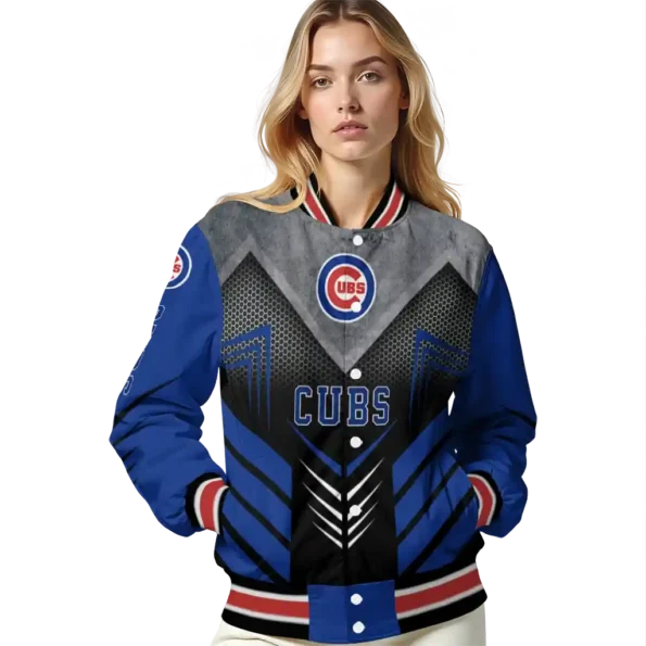 chicago cubs arrow layer blue black varsity jacket latest model