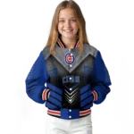 chicago cubs arrow layer blue black varsity jacket best selling