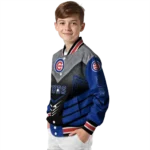 chicago cubs arrow layer blue black varsity jacket best selling