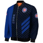 chicago cubs triple side stripes blue black bomber jacket best selling