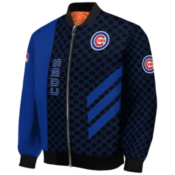 chicago cubs triple side stripes blue black bomber jacket best selling