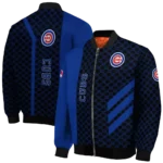 chicago cubs triple side stripes blue black bomber jacket best selling