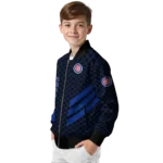 chicago cubs triple side stripes blue black bomber jacket best selling