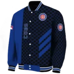 chicago cubs triple side stripes blue black varsity jacket best selling