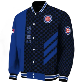 chicago cubs triple side stripes blue black varsity jacket best selling