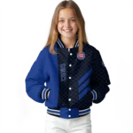 chicago cubs triple side stripes blue black varsity jacket best selling