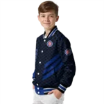 chicago cubs triple side stripes blue black varsity jacket best selling