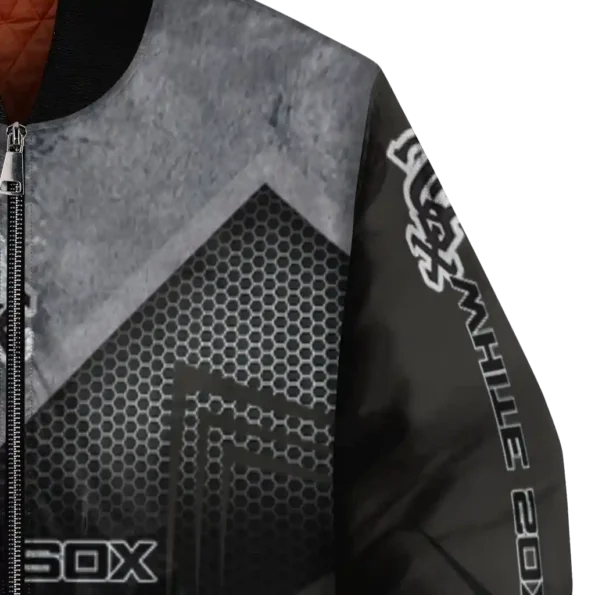 chicago white sox arrow layer black bomber jacket premium grade