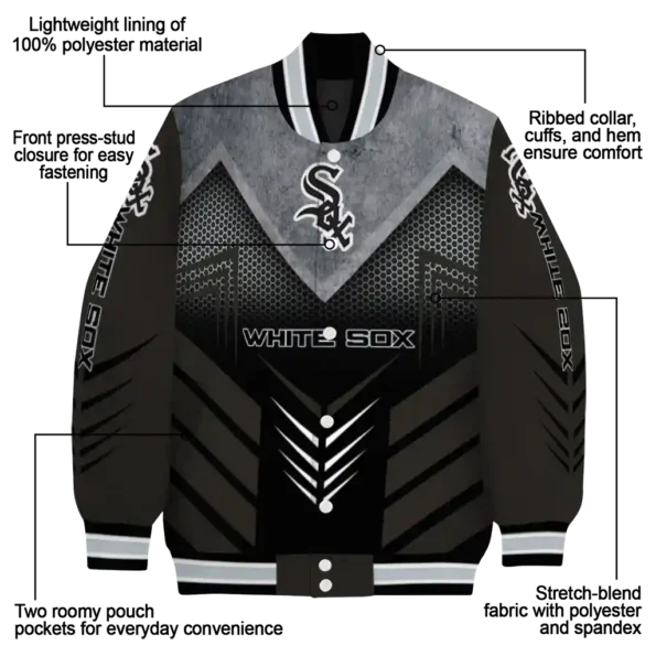chicago white sox arrow layer black varsity jacket new arrival