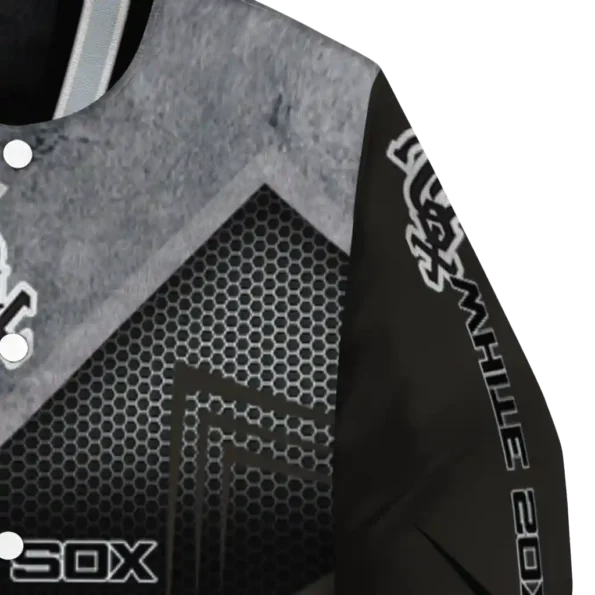 chicago white sox arrow layer black varsity jacket premium grade