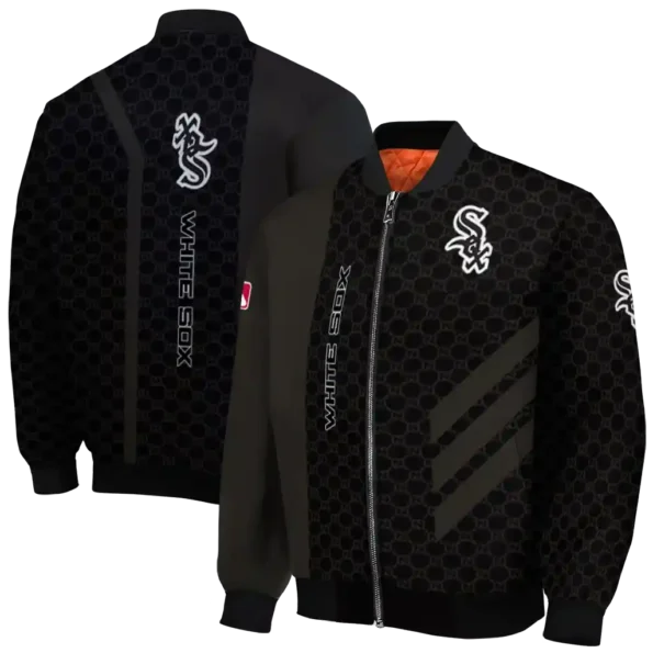 chicago white sox triple side stripes black bomber jacket fashion forward