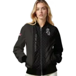 chicago white sox triple side stripes black bomber jacket best selling