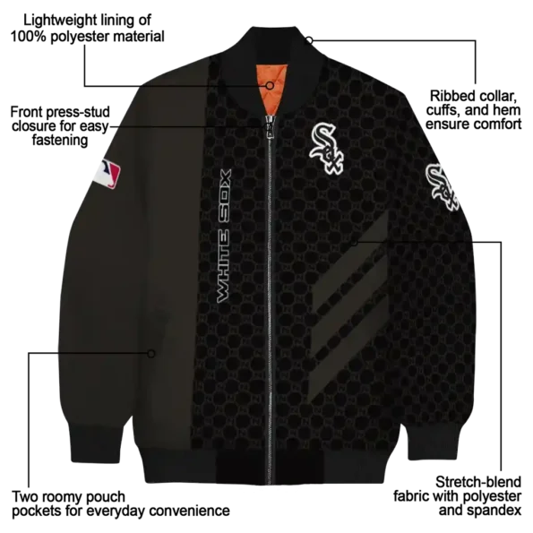 chicago white sox triple side stripes black bomber jacket new arrival