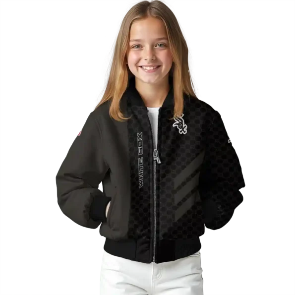 chicago white sox triple side stripes black bomber jacket top rated