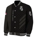 chicago white sox triple side stripes black varsity jacket best selling