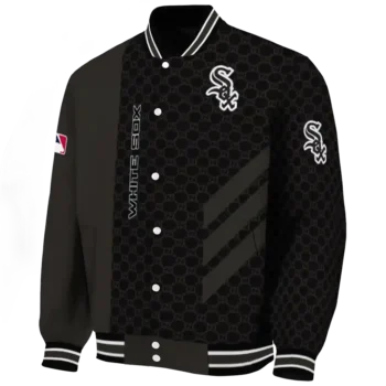 chicago white sox triple side stripes black varsity jacket best selling