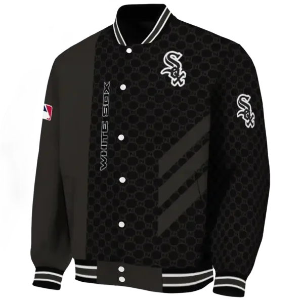 chicago white sox triple side stripes black varsity jacket best selling