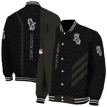 chicago white sox triple side stripes black varsity jacket best selling