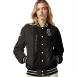chicago white sox triple side stripes black varsity jacket best selling