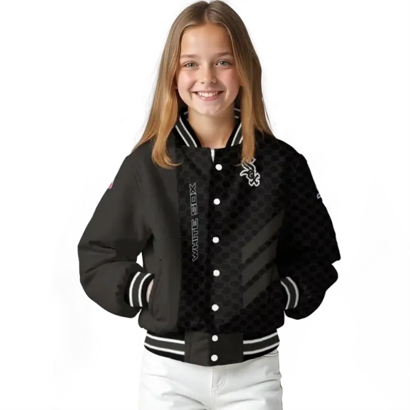 chicago white sox triple side stripes black varsity jacket top rated