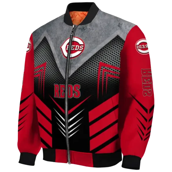 cincinnati reds arrow layer red black bomber jacket best selling