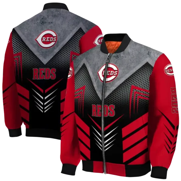 cincinnati reds arrow layer red black bomber jacket fashion forward