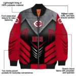 cincinnati reds arrow layer red black bomber jacket best selling
