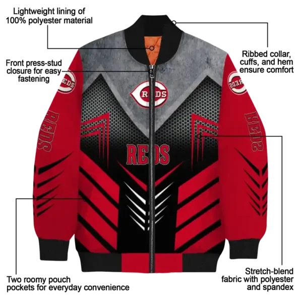 cincinnati reds arrow layer red black bomber jacket new arrival