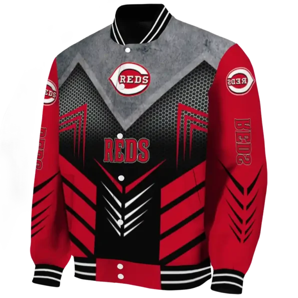 cincinnati reds arrow layer red black varsity jacket best selling