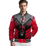 cincinnati reds arrow layer red black varsity jacket best selling