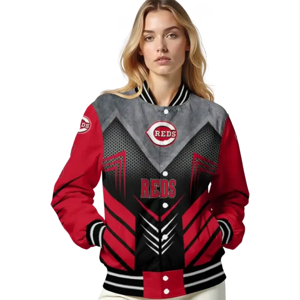 cincinnati reds arrow layer red black varsity jacket latest model