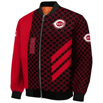 cincinnati reds triple side stripes red black bomber jacket best selling