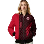 cincinnati reds triple side stripes red black bomber jacket best selling