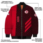 cincinnati reds triple side stripes red black bomber jacket best selling